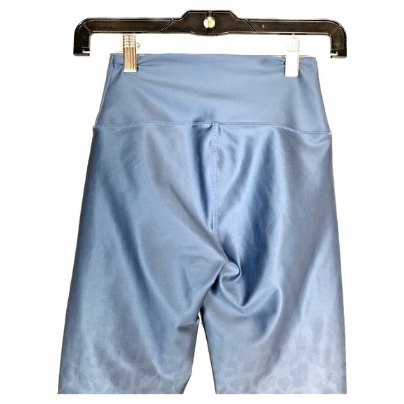 Good American High Waisted Ombré Leopard Print Leggings Satin Blue - Picture 9 of 12